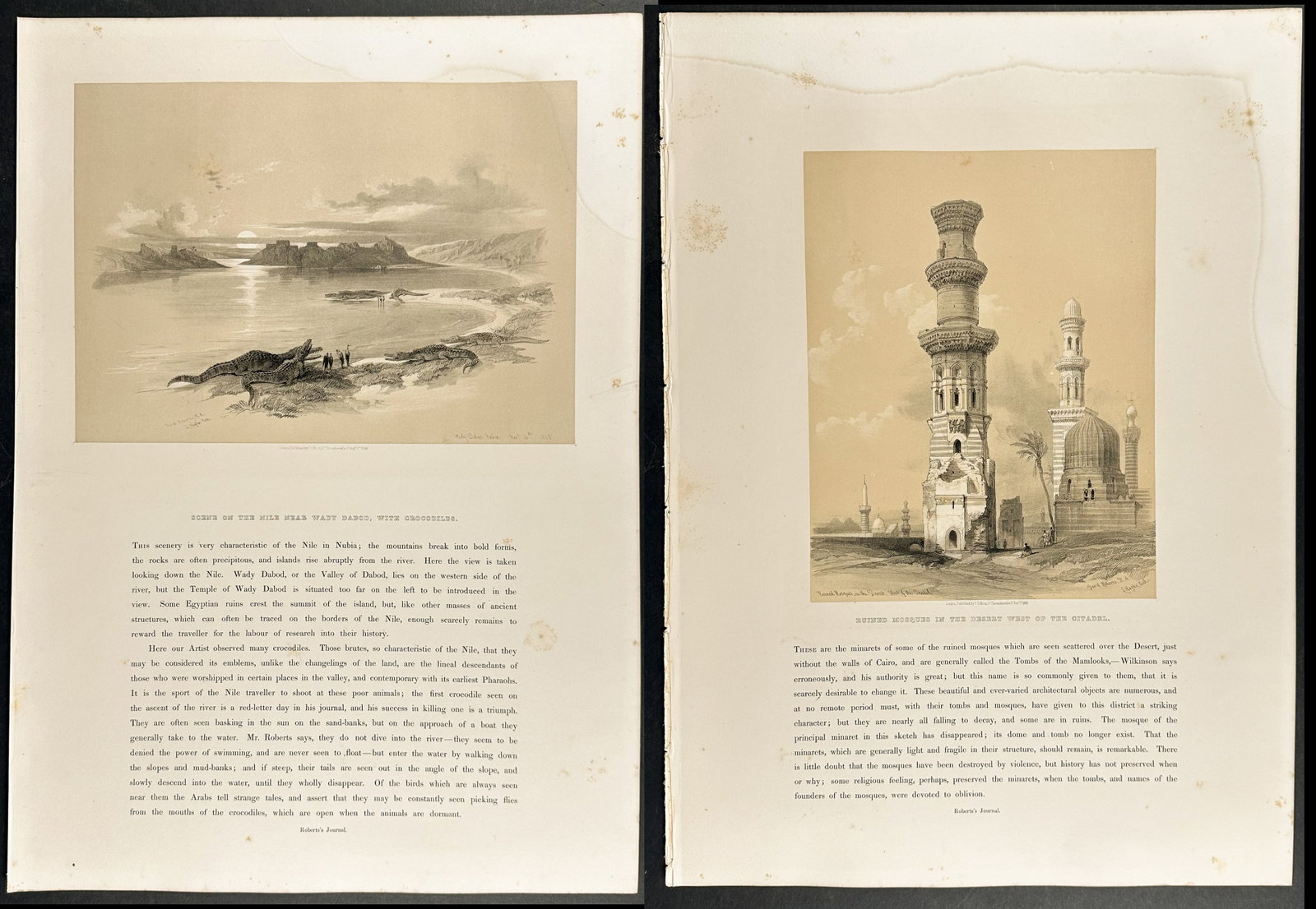 David Roberts - 50 Lithographs from Holy Land, Syria, Idumea, Arabia, Egypt, & Nubia: Included in this lot: