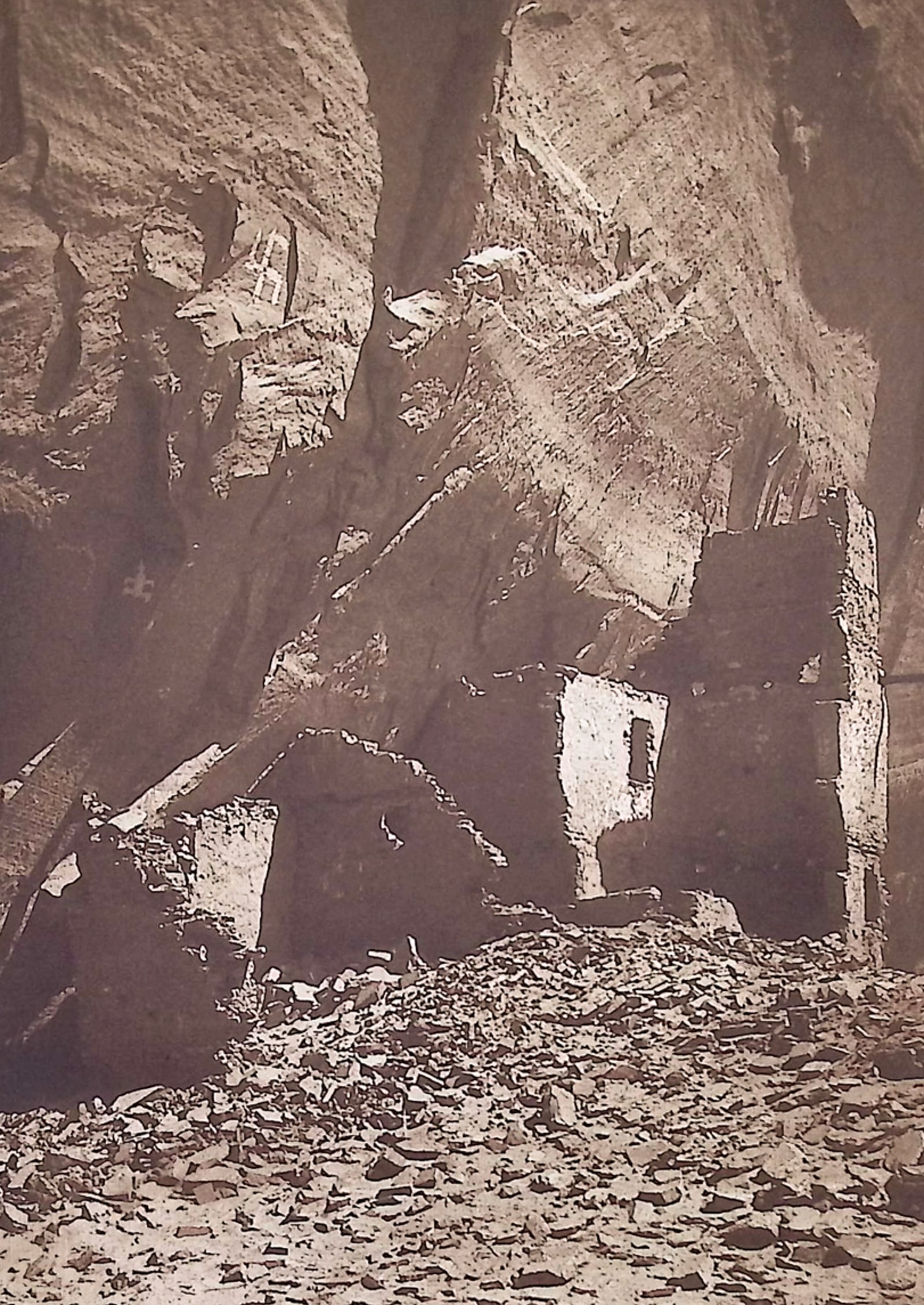 Edward Curtis - Antelope Ruin - Canon del Muerto: This moving photogravure in quarto size is from Edward Curtis's The North American Indian being a Series of Volumes Picturing and Describing the Indians of the United States and Alaska. Edited by Fred