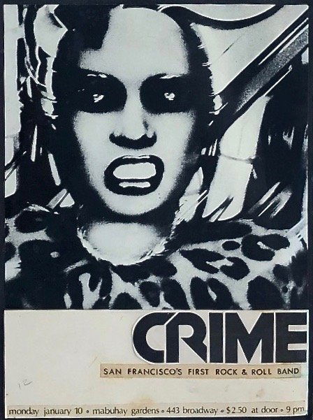 James Stark 1970s Punk Rock Collage for Crime Flyer: James Stark Original Artwork for Punk Rock Flyer Advertising Crime at the Mabuhay Gardens c 1977 Mixed media collage on paper 10 1/2 x 8 inches Illustrated: Fucked up and Photocopied, Instant Art of t