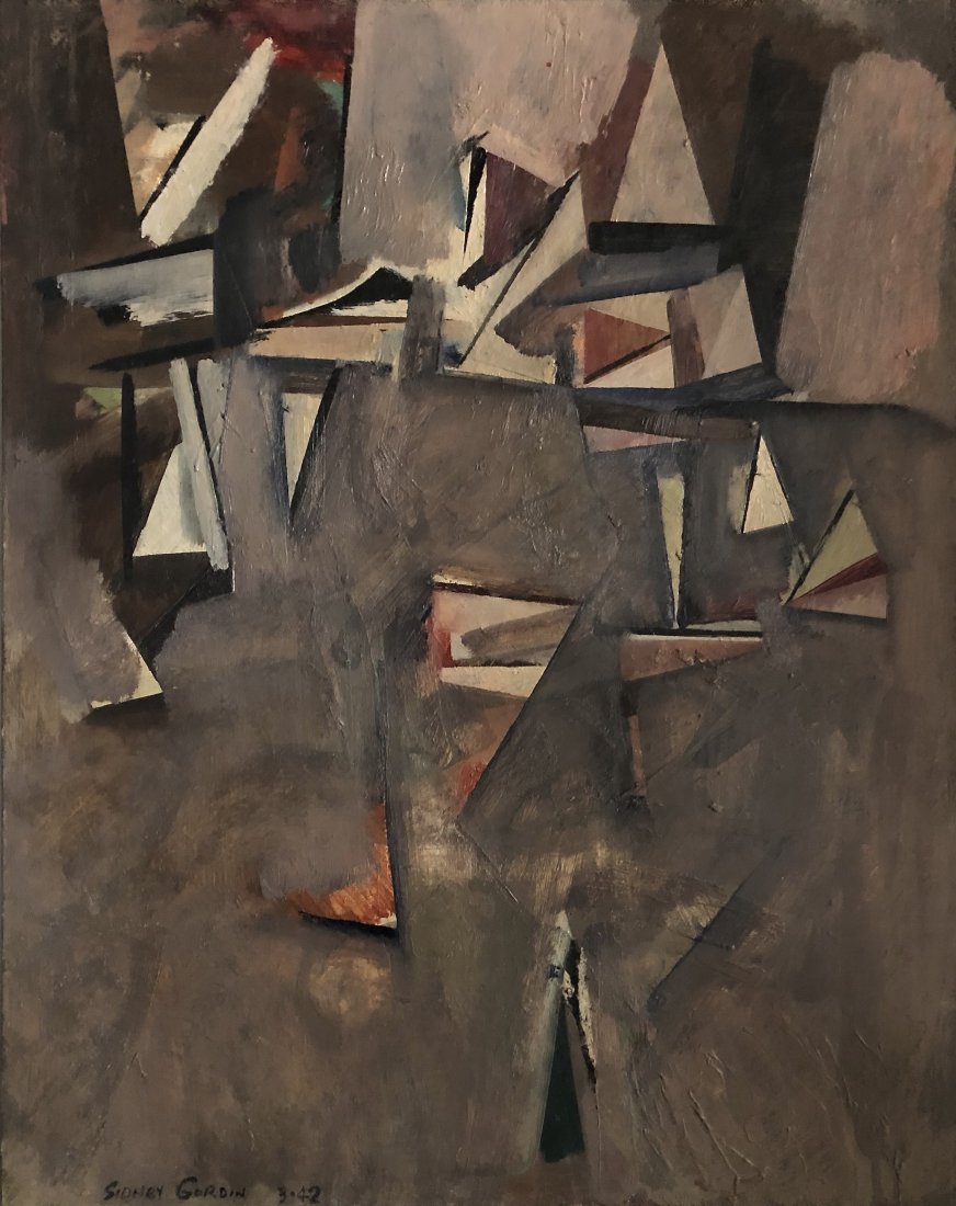 Sidney Gordin, 1942, Non-Objective Painting: Sidney Gordin Untitled #3 1942 Gouache on board in a frame designed by the artist 16 x 12 inches: image 20 x 16 inches: frame Paule Anglim Gallery label en verso Domestic shipping $75