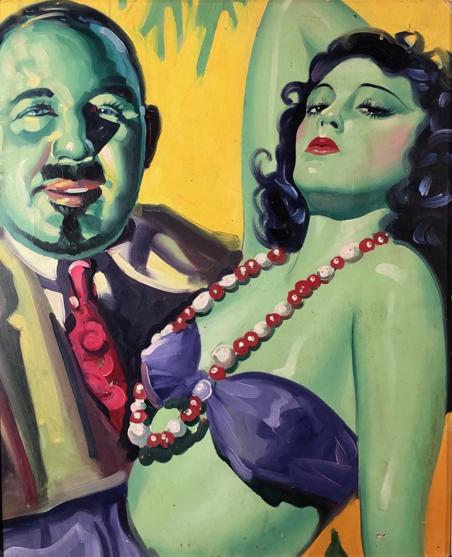 Irving Sinclair, 1930s Sci Fi Illustration: Irving Sinclair Island of Lost Souls (Charles Laughton, Leila Hyams) 1932 Oil on artist board 42 x 33 inches Good condition, restoration upper left corner Framed Domestic shipping $150 <