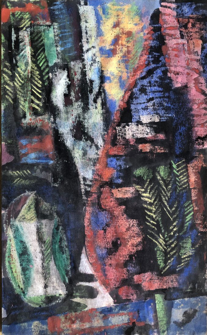 Erle Loran, 1950s-1960s Abstract: Erle Loran Untitled, Abstract leaf forms Circa 1960 Pastel on paper 9 1/2 x 5 13/16 Excellent condition Signed on reverse, Loran In-house shipping $25 Erle Loran (1905-1999) was a no