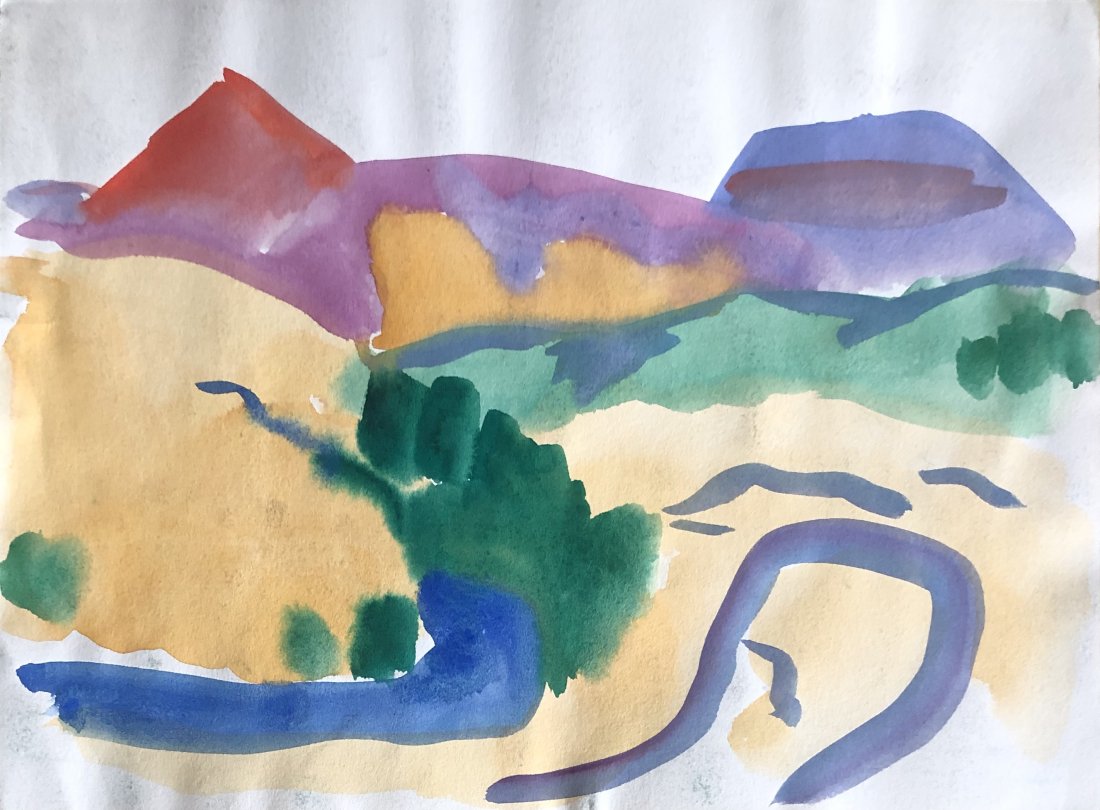 Erle Loran, Two Landscapes: Erle Loran Untitled, California landscape (Two works) Undated Both watercolor on paper Both 9 x 12 inches Both good condition one inscribed EL with inventory number on reverse In-house shipping $25<