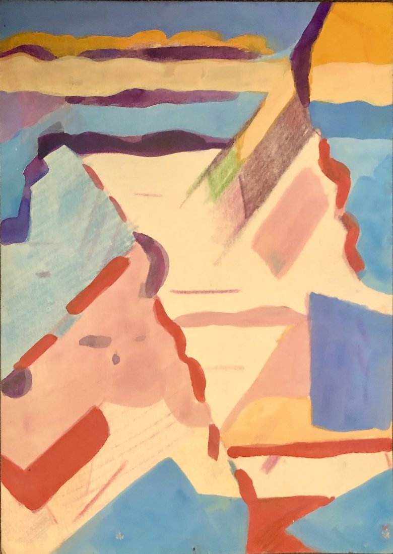 Erle Loran, Three Small Abstracts: Erle Loran Untitled (three abstracts) Circa 1960-1970 Gouache on paper 5 5/8 x 4 1/16 Excellent condition