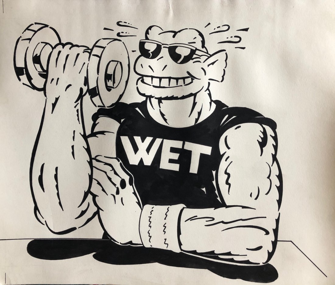 Gary Panter, 1970s Illustration for Wet Magazine: Gary Panter Wet 1978 ink on paper 14 7/8 x 17 3/8 Illustrated: Wet Magazine Signed and titled on reverse Condition: two areas along the top edge where the paper is scuffed and rubbed, as pictured, o