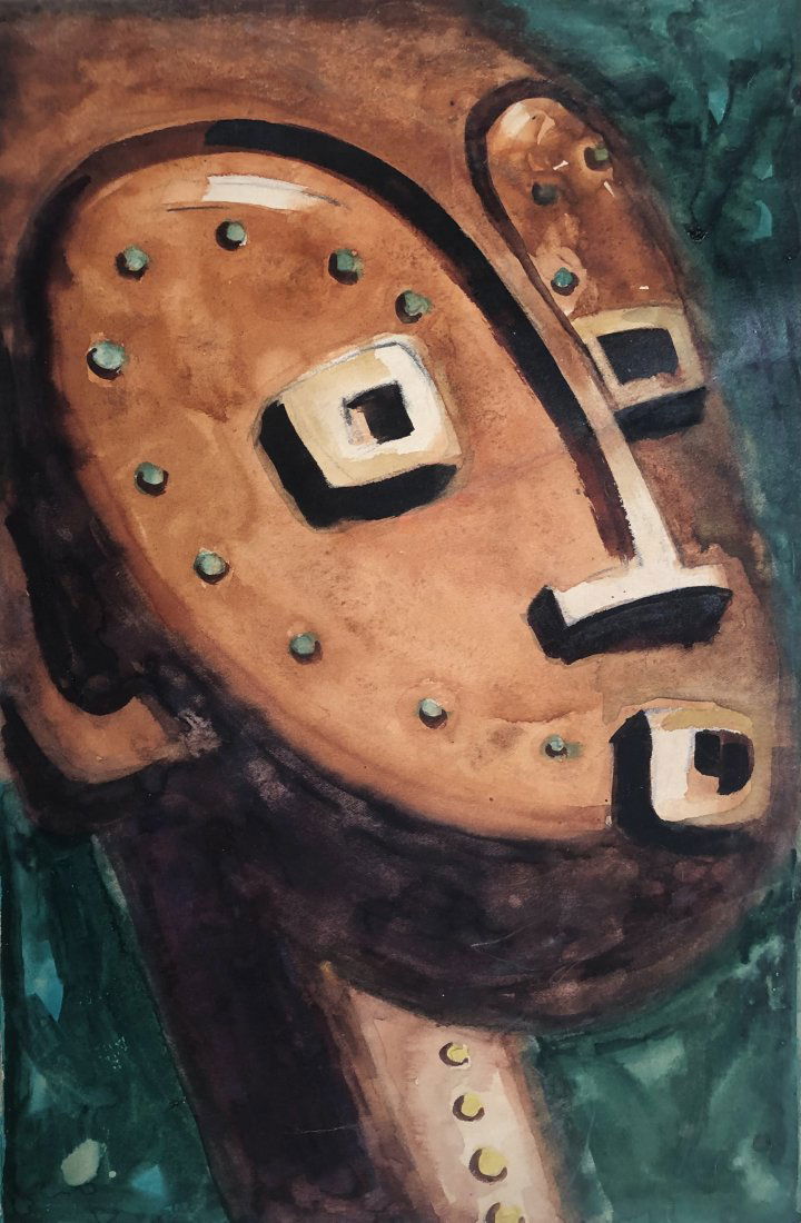 African American, Claude Clark, 1944 Tribal Mask (1 of 6)