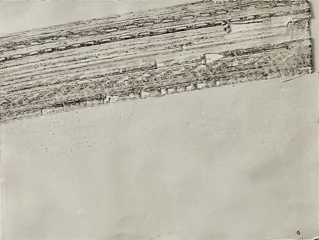 Guy Overfelt, Burn Out Drawing: Guy Overfelt Burnout Drawing 2003 Tire tracks on Arches paper 22 x 30 inches Signed lower right Provenance: Guy Overfelt studio, San Francisco; Lincart Gallery, San Francisco; private collection, San 