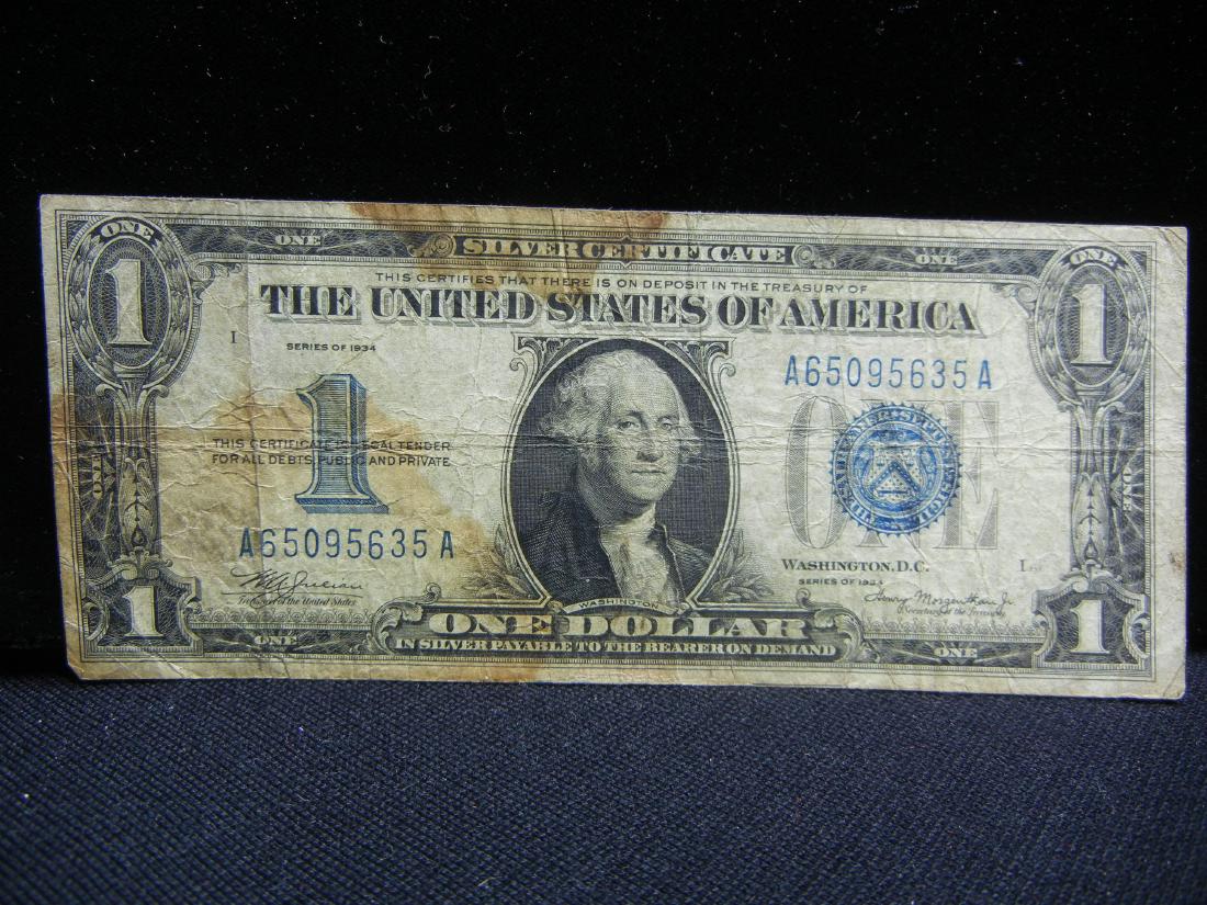 1934 Funny Back $1 US Silver Certificates (1 of 4)