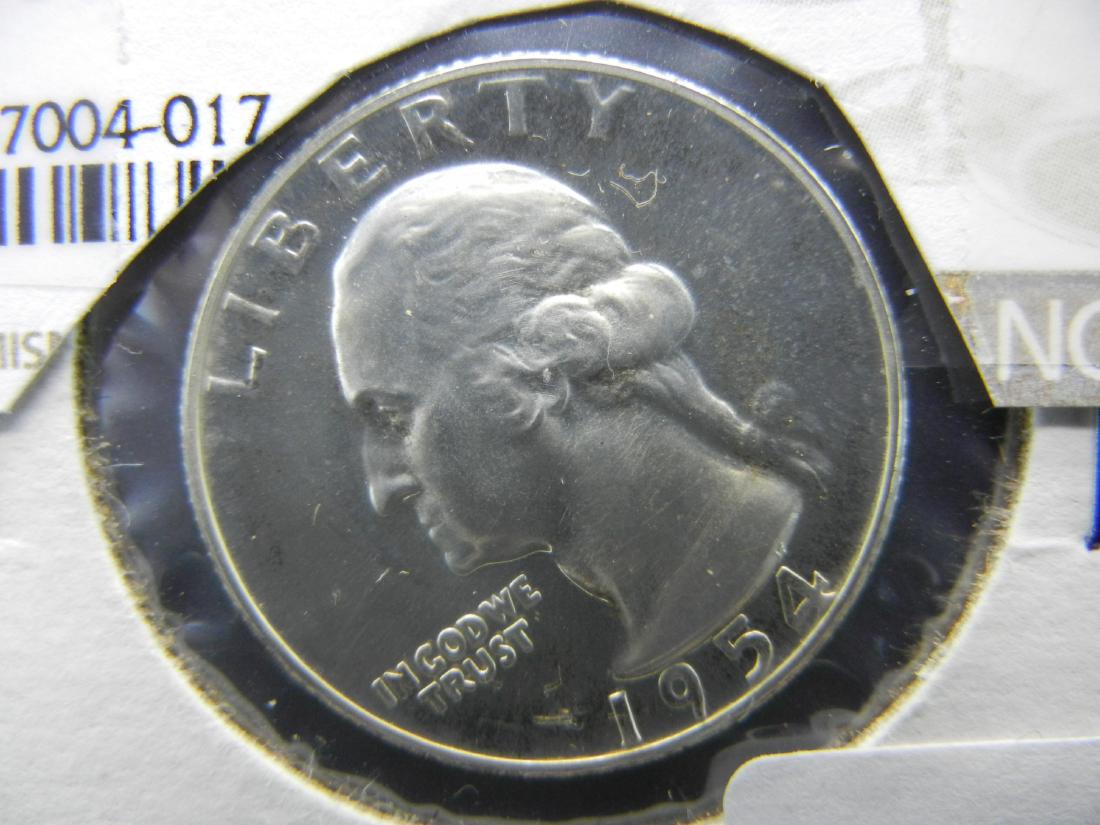 1954 Proof Washington Silver Quarter, ex NGC PR67 coin (1 of 3)