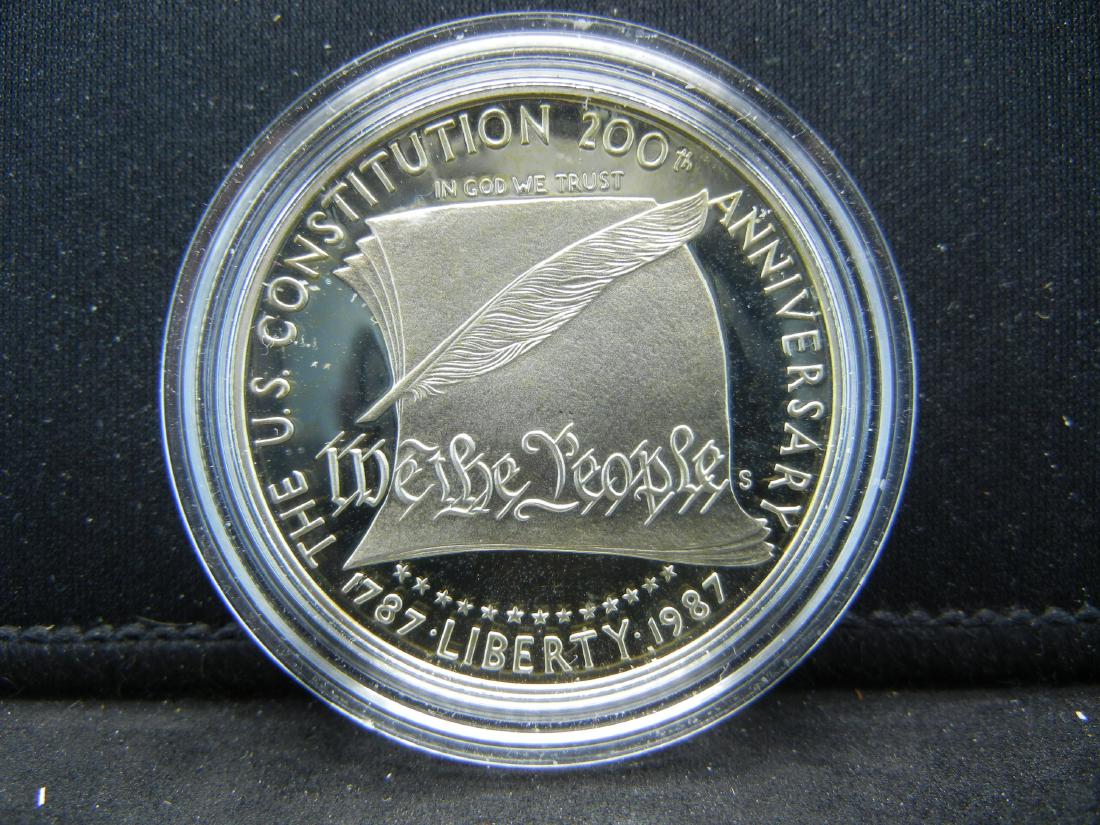 1987-S Constitution PROOF Silver Dollar. Govt capsule. (1 of 2)