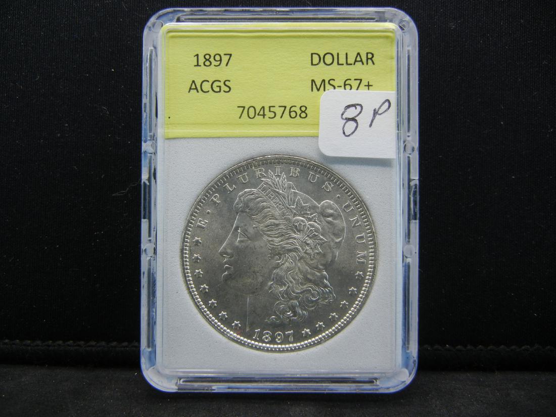 1897 Morgan Dollar ACGS MS67+ Lists $30,000 (1 of 3)