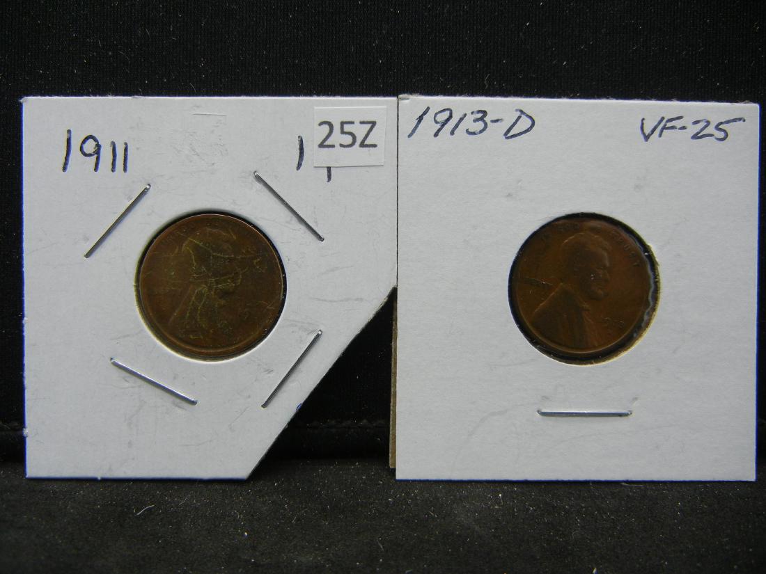1911, 1913-D Lincoln Wheat Cents (1 of 3)