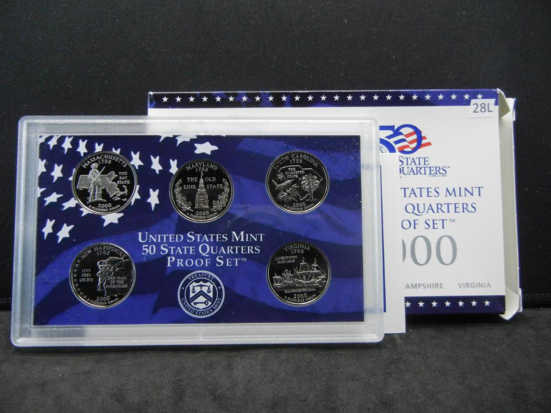 2000-S 5 Piece State Quarter United States Proof Set W/ (1 of 4)
