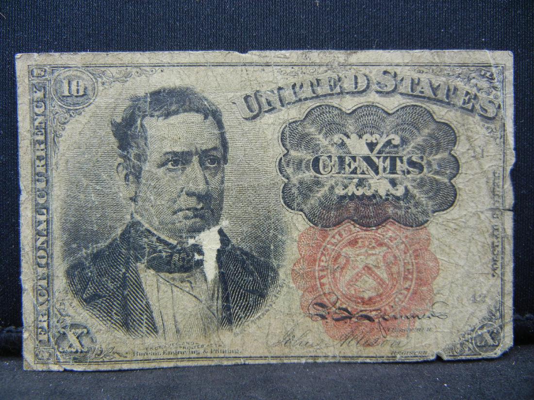 1874 10 cent Fractional US Treasury note. Coin (1 of 2)