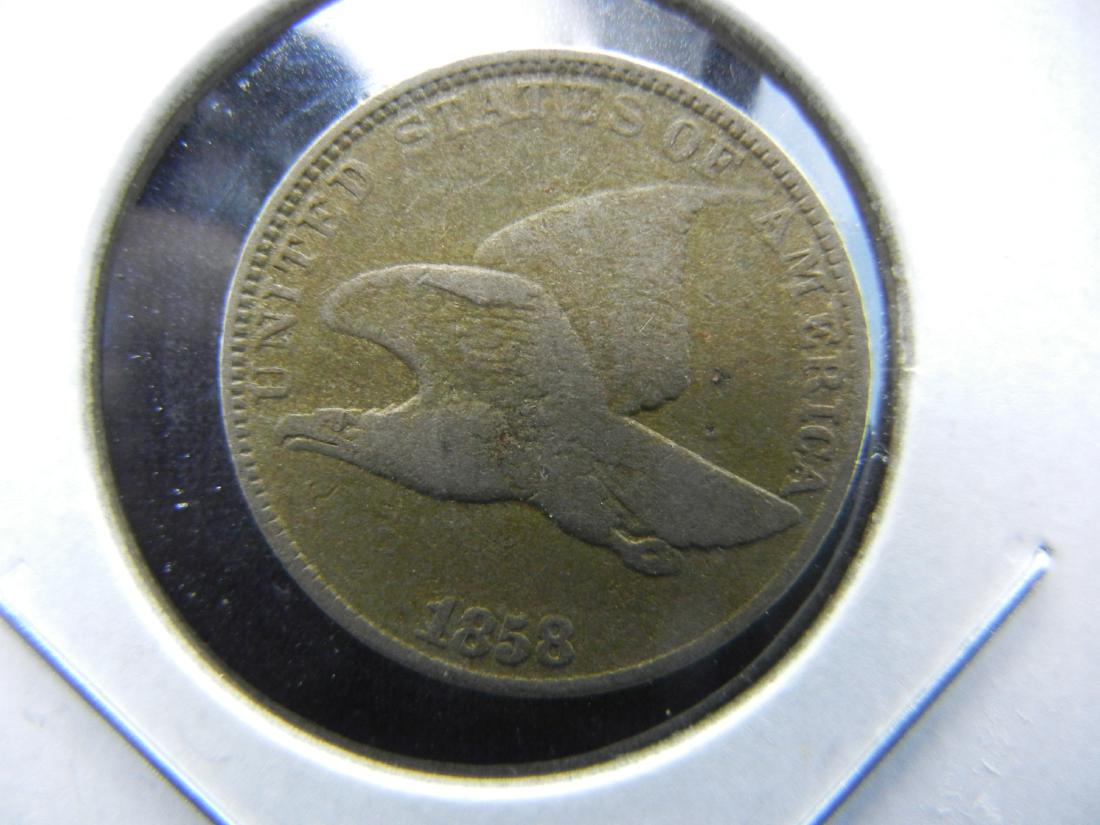 1858 Flying Eagle 1c.  Fine+. (1 of 3)