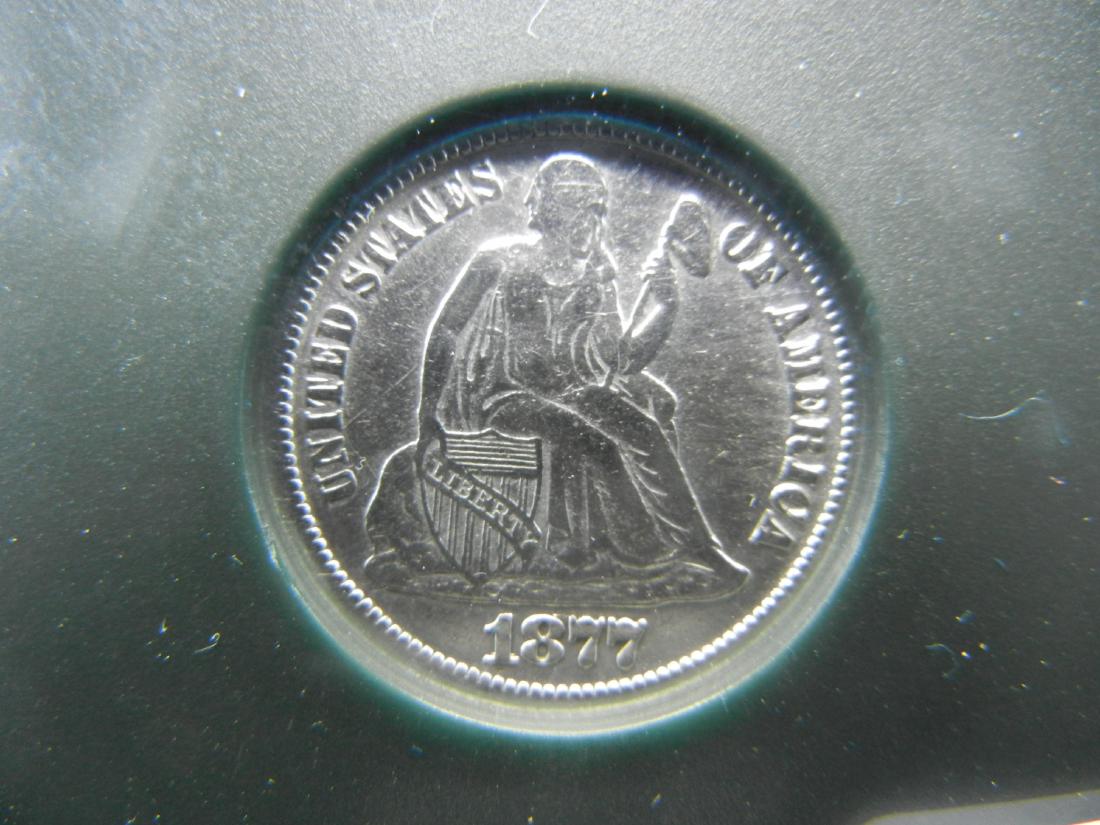 1877-CC Liberty Seated Dime. MS60 Full Liberty (1 of 4)