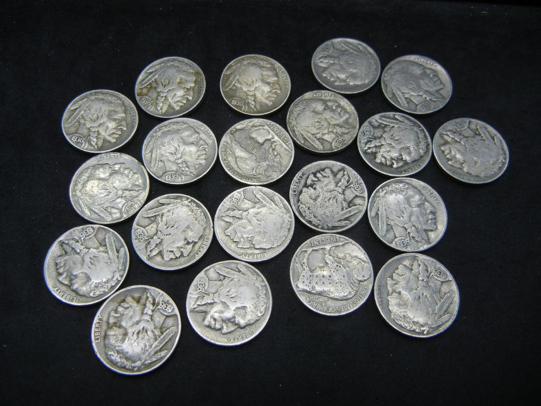 (20) 1936 BUFFALO NICKELS, NICE GRADES, BOLD DATES! (1 of 2)
