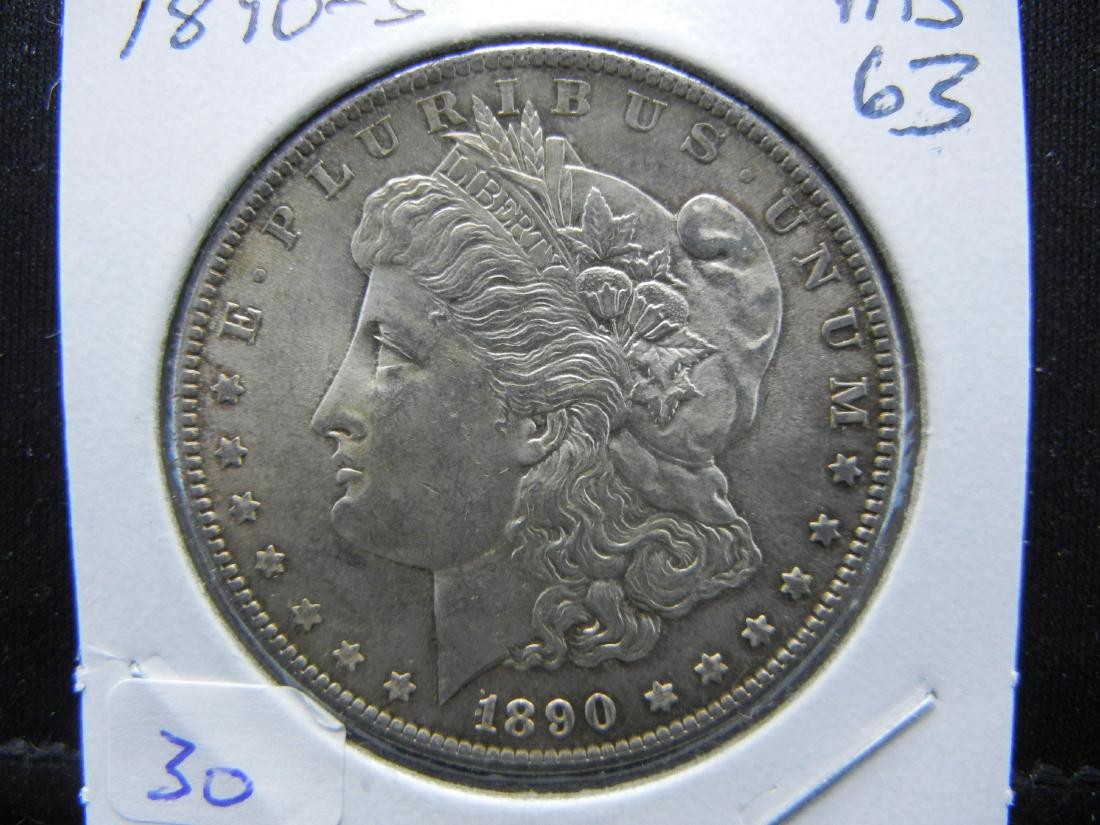 1890-S Morgan Silver Dollar.   Better date.   A pretty (1 of 3)