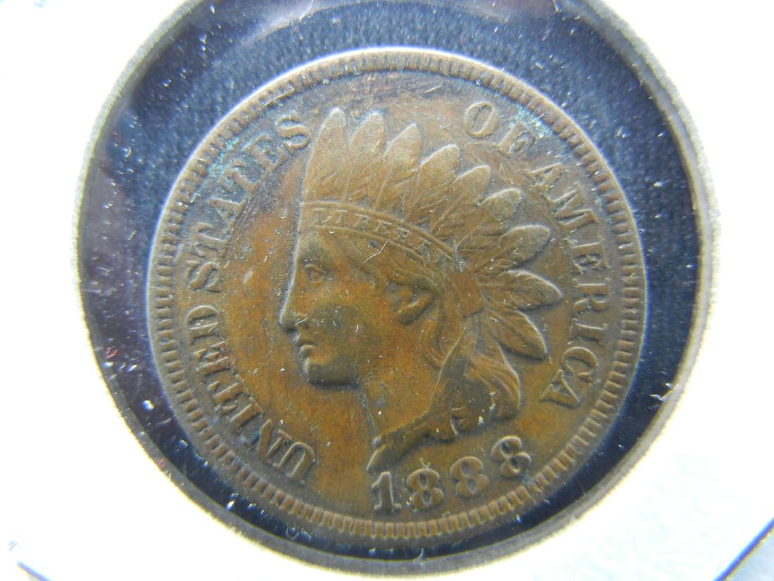 1888 Indian Head Cent.  Extremely Fine with 4 diamonds. (1 of 3)
