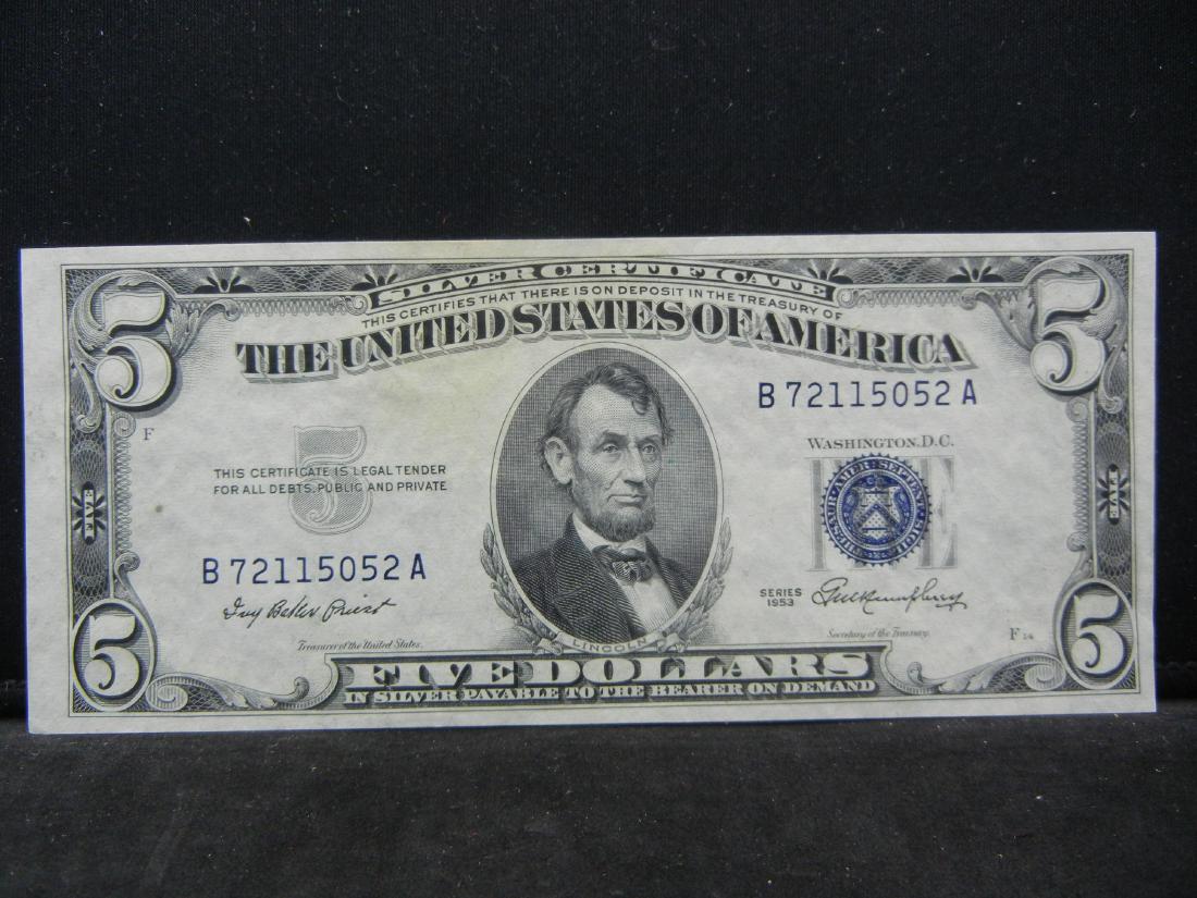 1953 $5 Silver Certificate.  Choice Uncirculated (1 of 3)