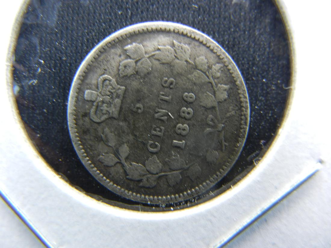 1886 Canada 5c.  Silver.  Fine. (1 of 3)