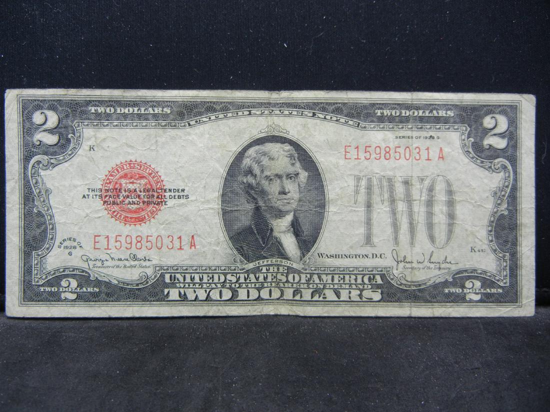 1928-G Red Seal $2.  Banknote. (1 of 3)