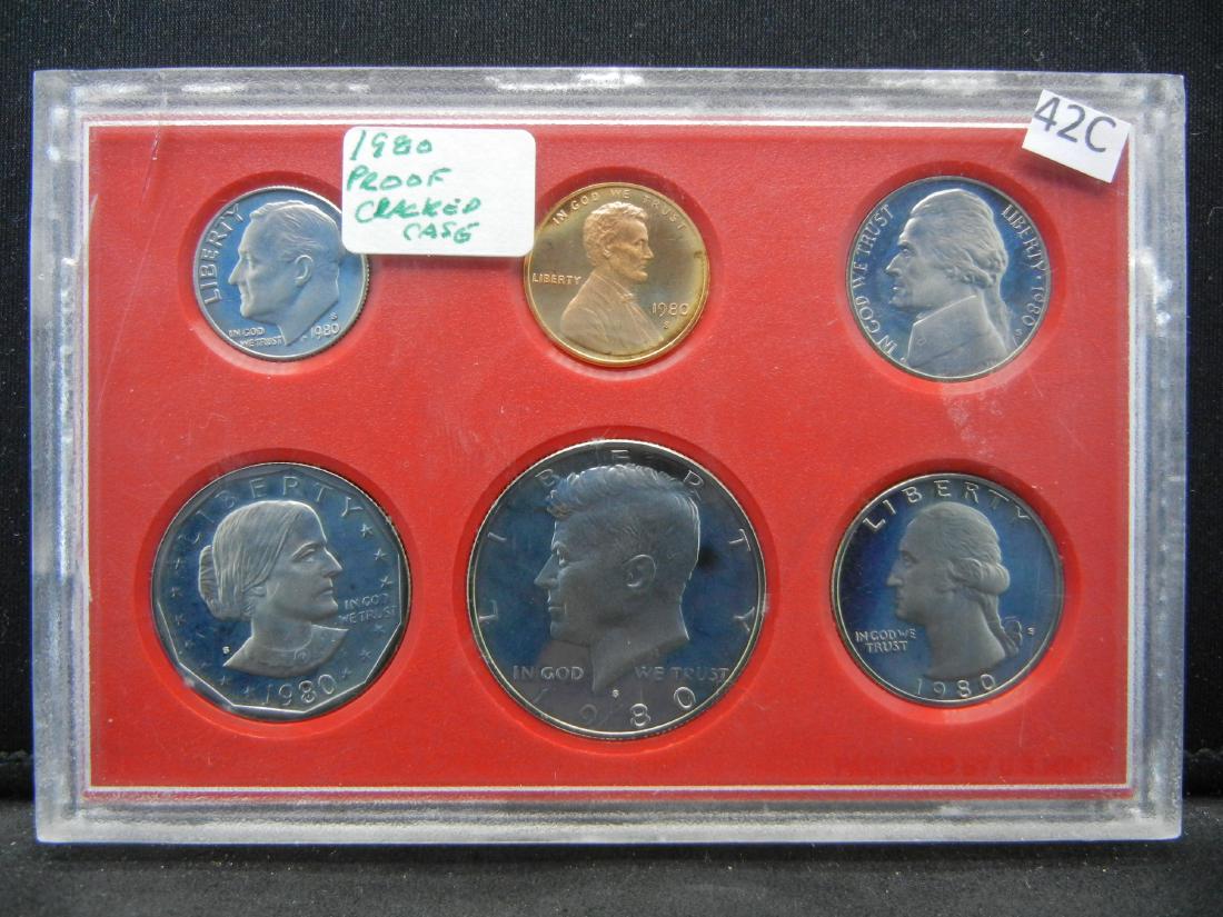 1980 Proof Set.  Cracked Case. (1 of 2)