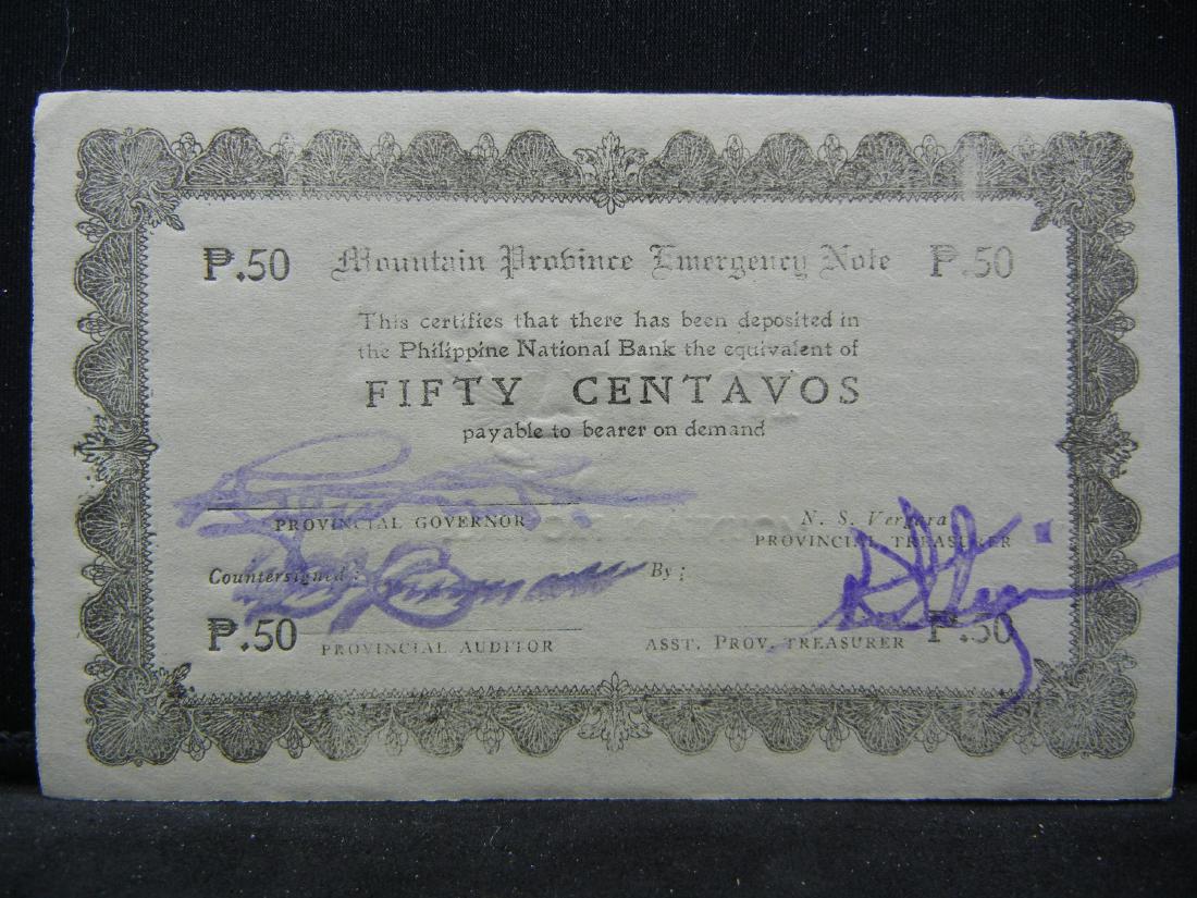 1942 Philippines.  Mountain Province Emergency Note 50 (1 of 2)