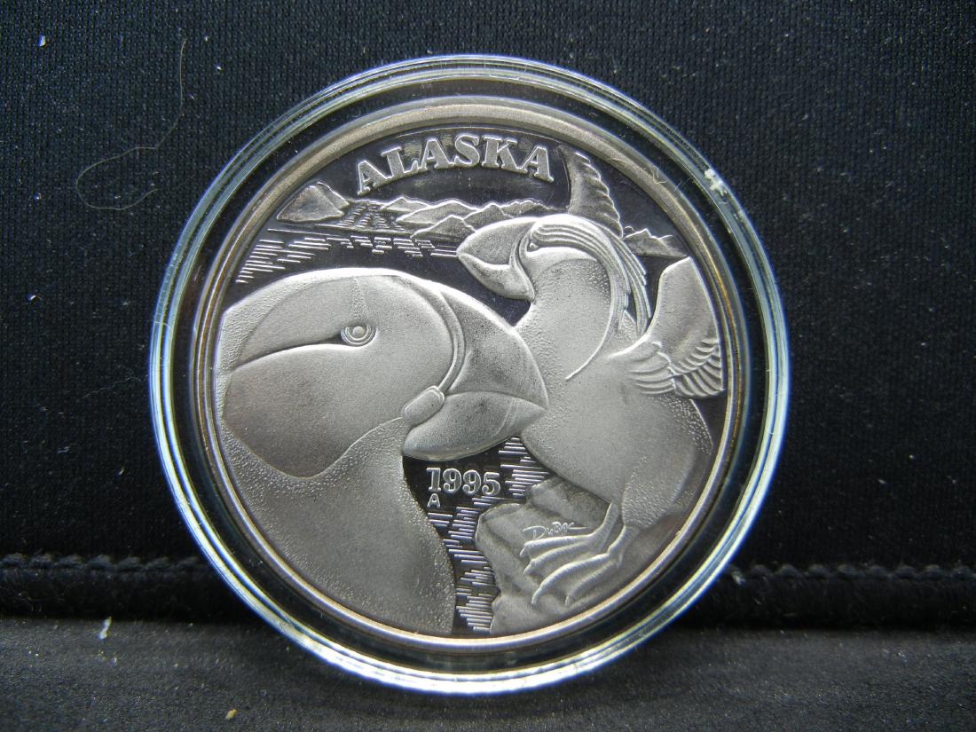 1995 One Troy Ounce Fine Silver Proof Alaska State (1 of 4)