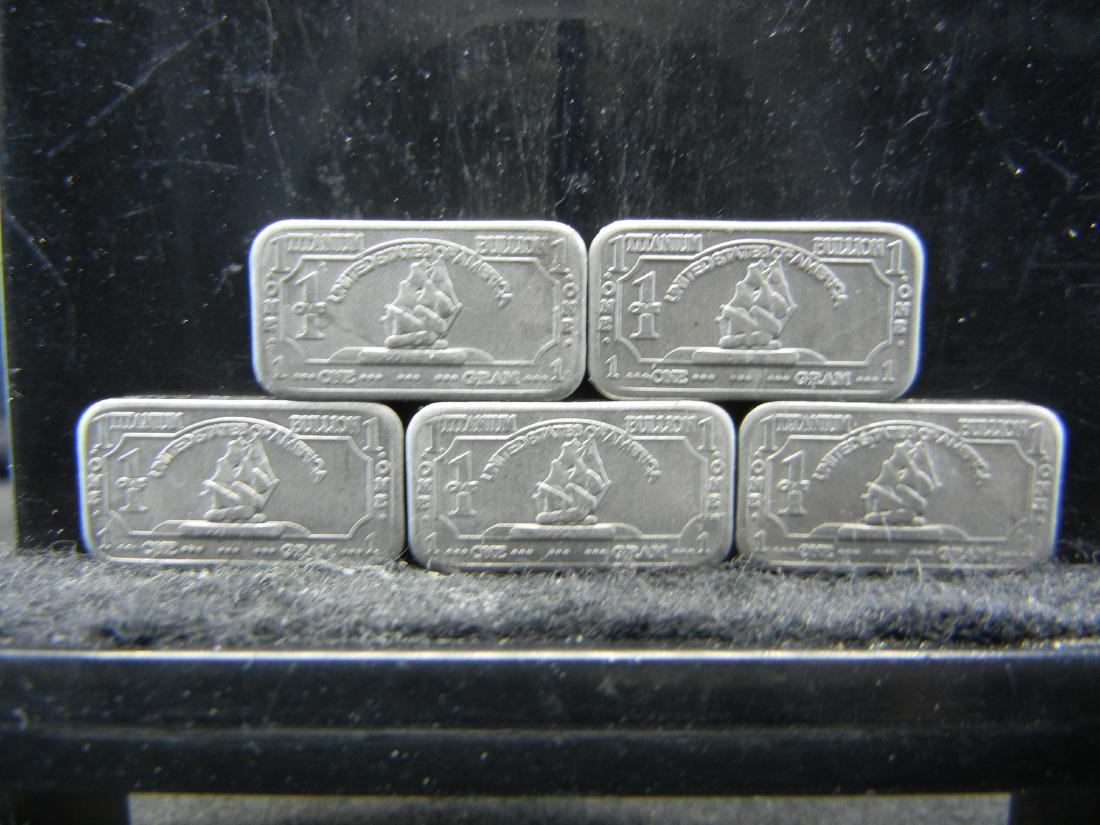 5 One Gram Titanium Bullion Bars Mayflower Collector (1 of 2)