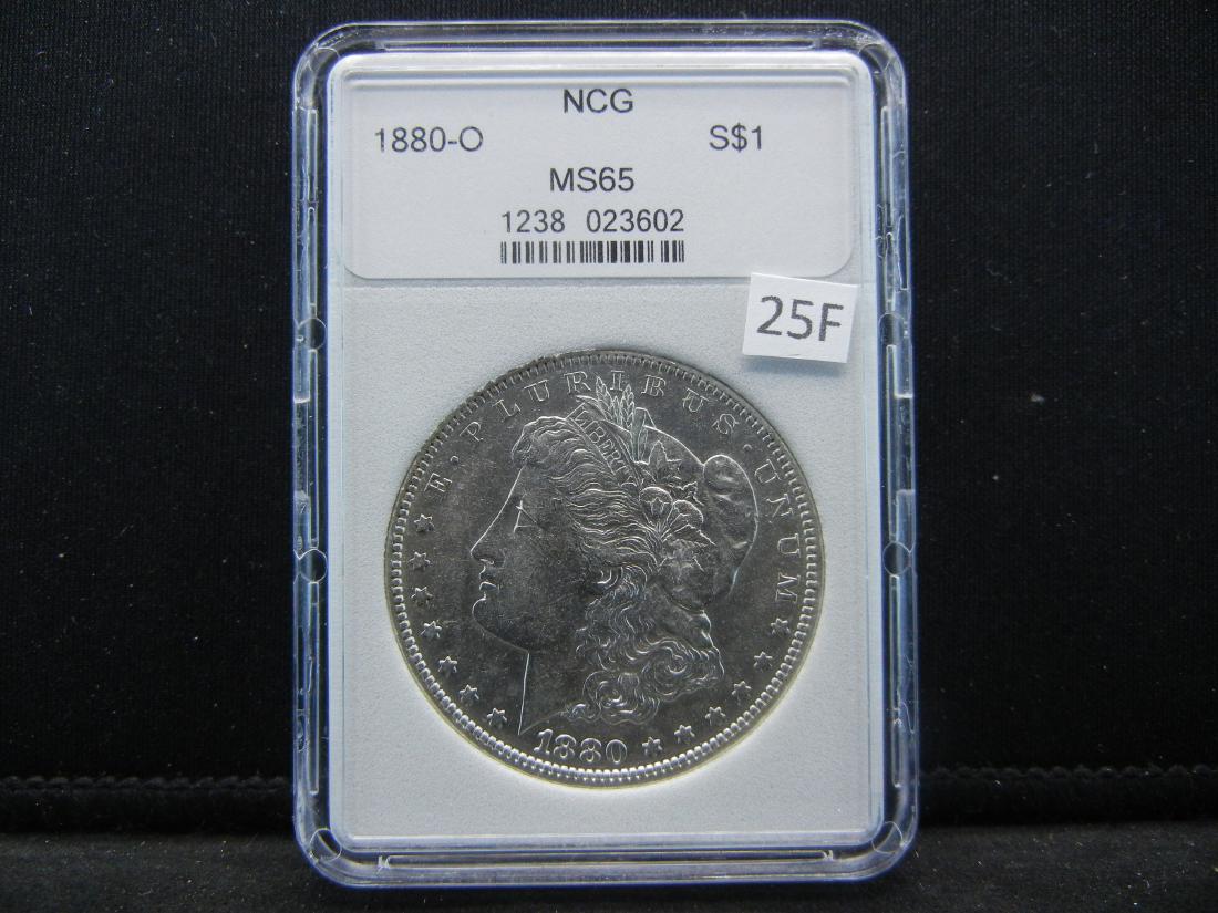 1880 O Morgan Silver Dollar NCG MS65 (1 of 4)
