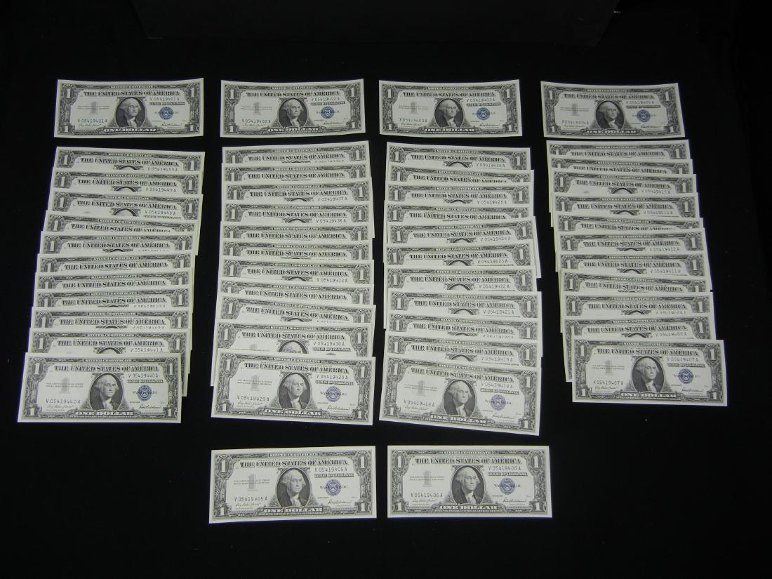 50 1957  $1 Silver Certificates UNC Consecutive Serial (1 of 8)