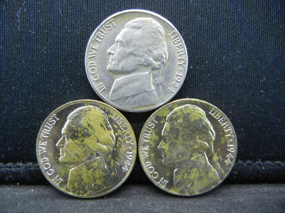 1944 PDS AU/BU Silver War Nickels. (1 of 2)