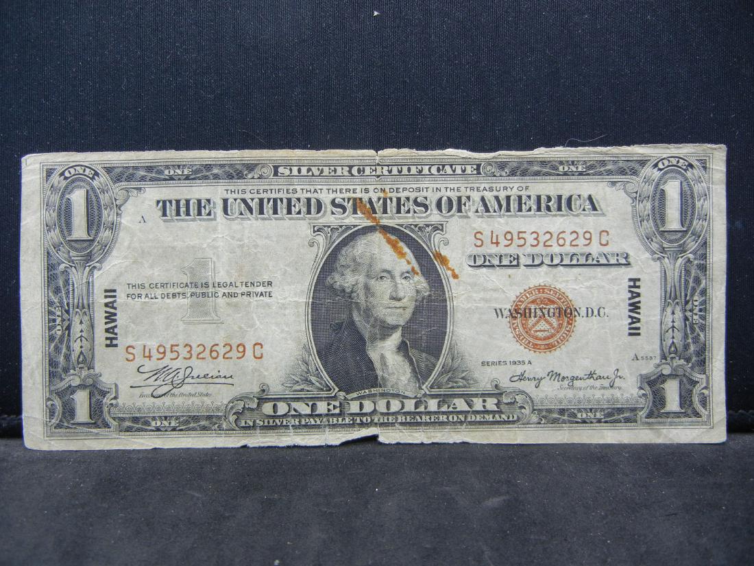 1935-A Hawaii $1 US Silver Certificate (1 of 3)
