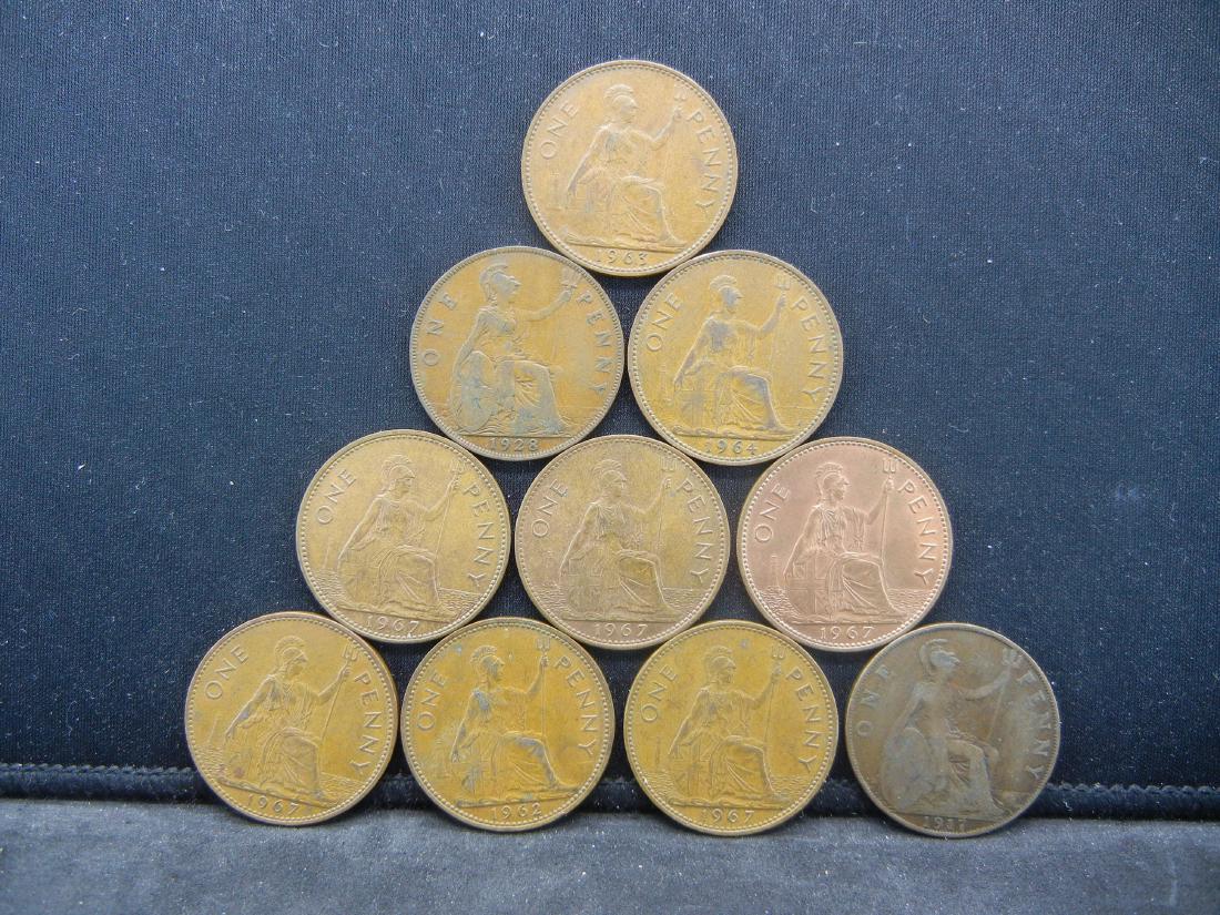 (10) Mixed Date Great Britian Large Cents (1 of 2)