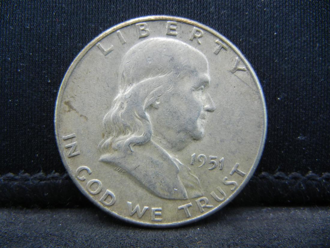 1951-D Franklin Silver Half Dollar (1 of 2)