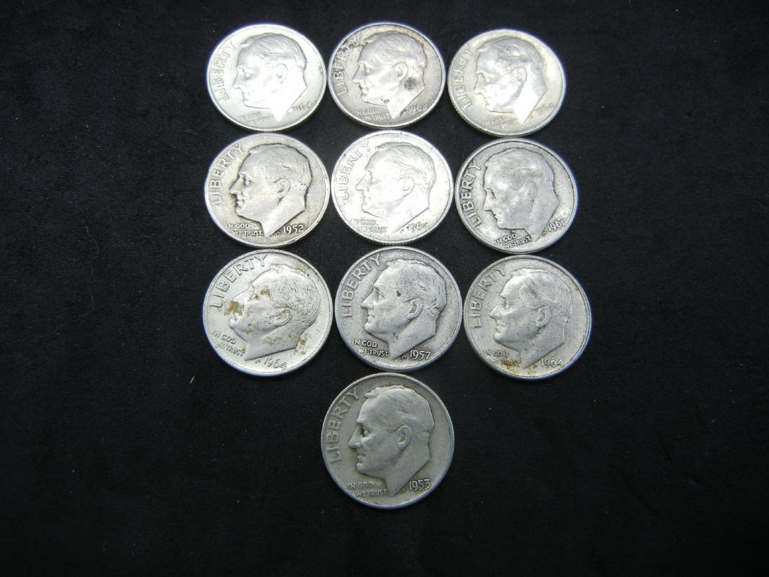 (10) Mixed Date Silver Roosevelt Dimes (1 of 2)