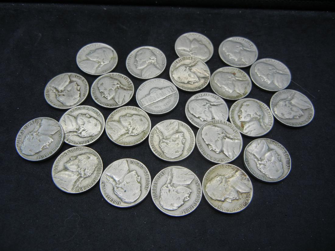 23 Mixed 1940s Dates Jefferson Nickels. (1 of 3)