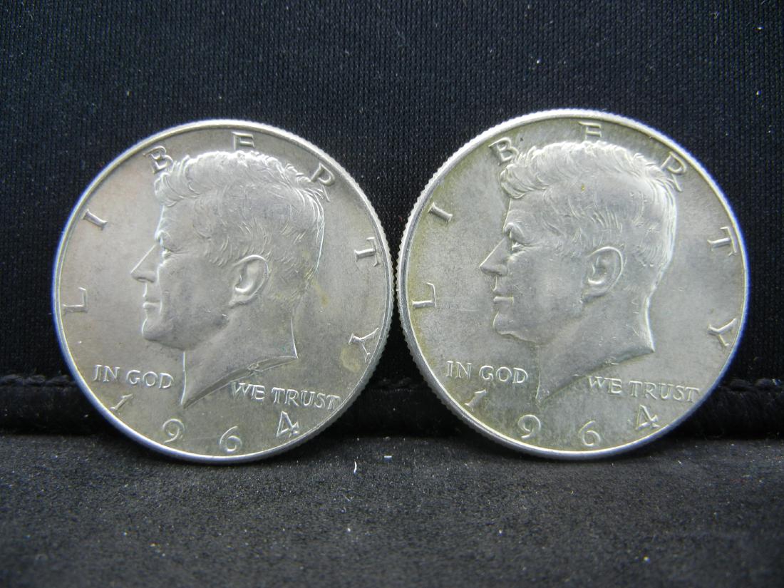 (2)1964 Kennedy Half Dollars 90% Silver (1 of 2)