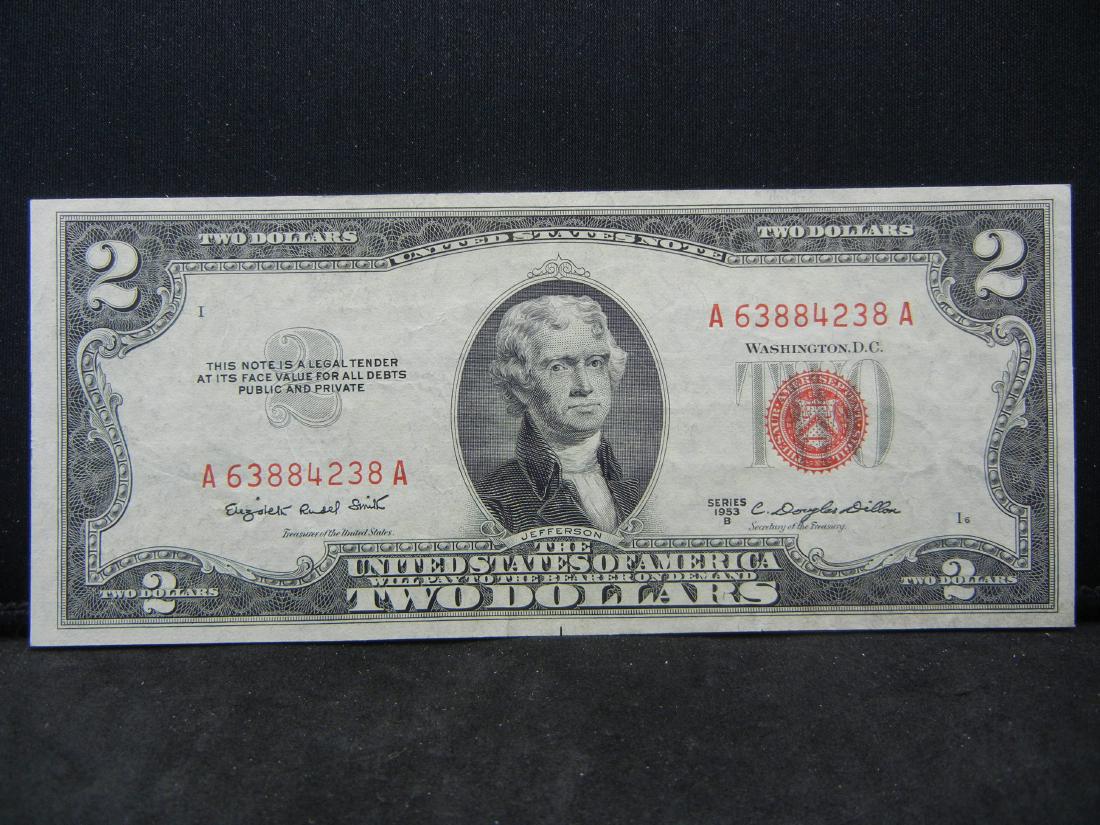 1953 B $2 red Seal (1 of 3)