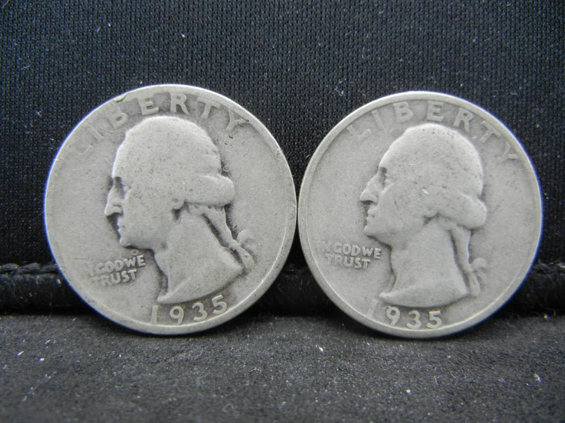 (2)1935 Washington Silver Quarters 90% Silver (1 of 2)