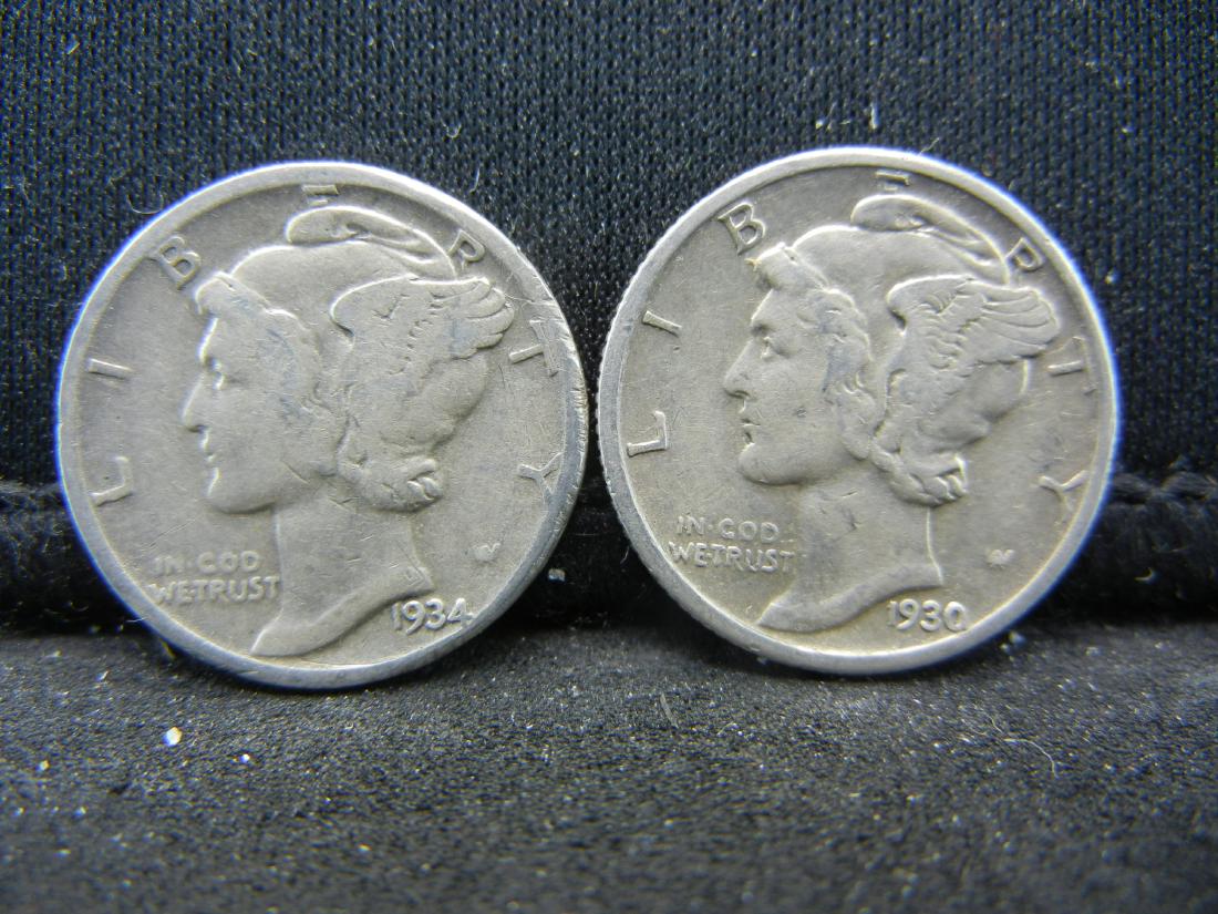1934, 1930 Mercury Dimes (1 of 2)