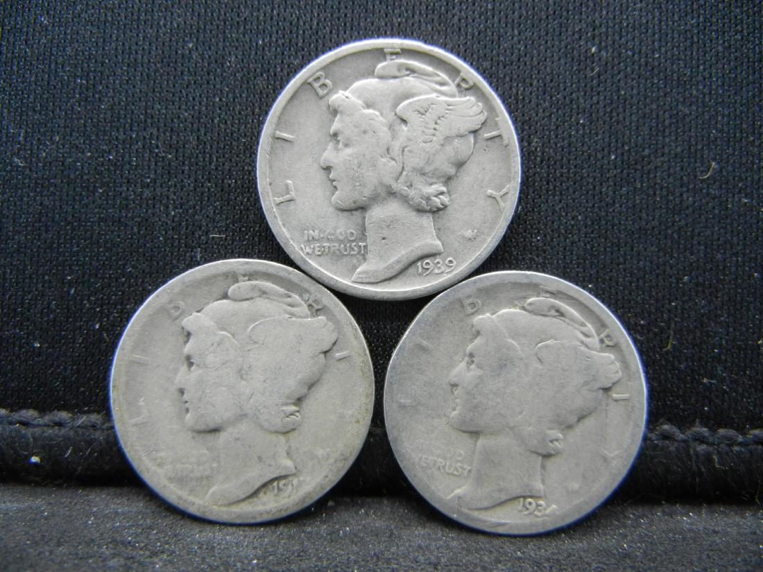 1917, 1939, 1934 Mercury Dimes (1 of 2)