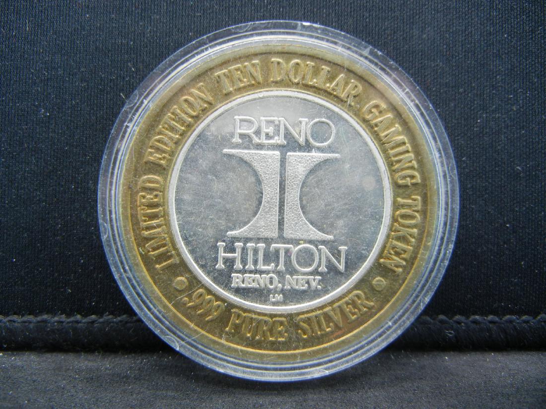 Reno Hilton $10 Casino .999 Fine Silver Token (1 of 2)