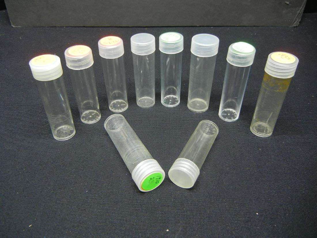 10 Plastic Coin Tubes (1 of 2)