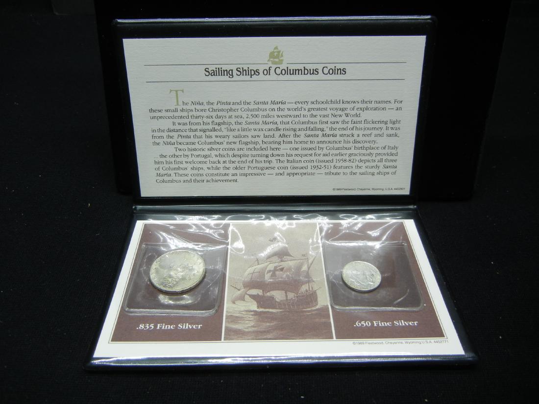Sailing Ships of Columbus silver coins – Spain and (1 of 5)