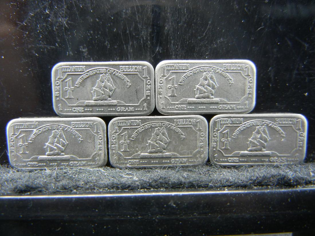 5 One Gram Titanium Bullion Bars Mayflower (1 of 2)