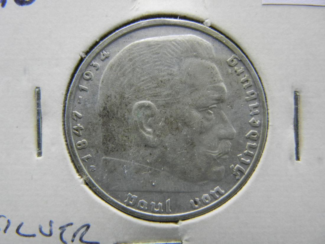 1938 Germany 2 Mark.  Silver.  VF. (1 of 2)