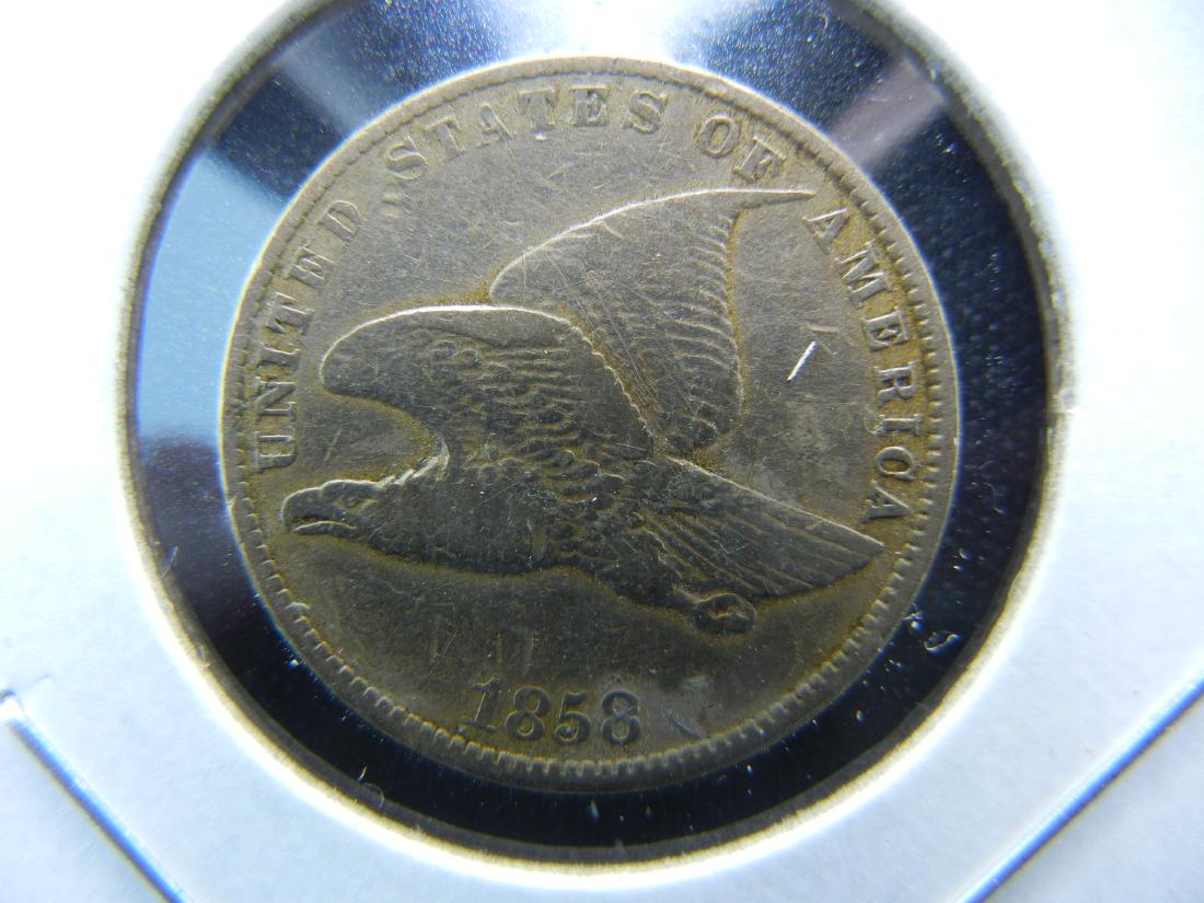 1858 Flying Eagle 1c.  VF Details.  Small Letters. (1 of 3)
