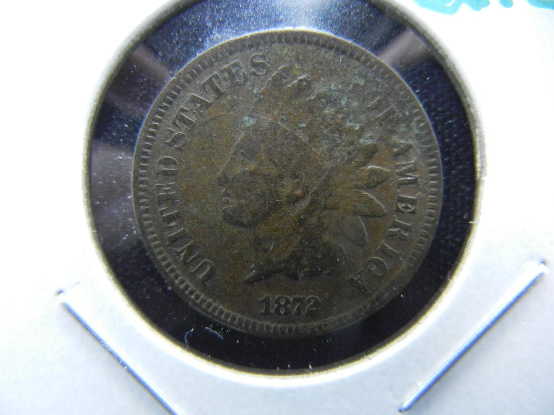 1872 Indian 1c.  VG.  Rare. Date. (1 of 3)